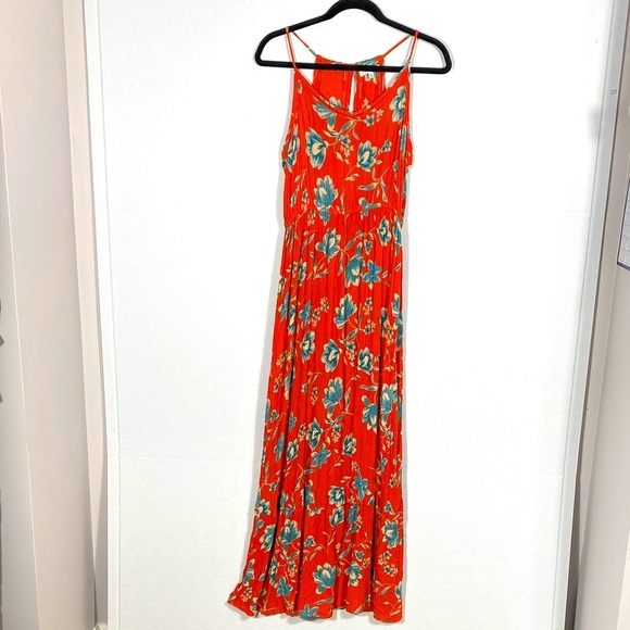 Patrons Of Peace Floral Maxi Dress - Orange and Blue size medium - Picture 2 of 13